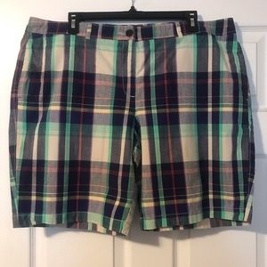 Liz Claiborne Navy Plaid Shorts Womens 16